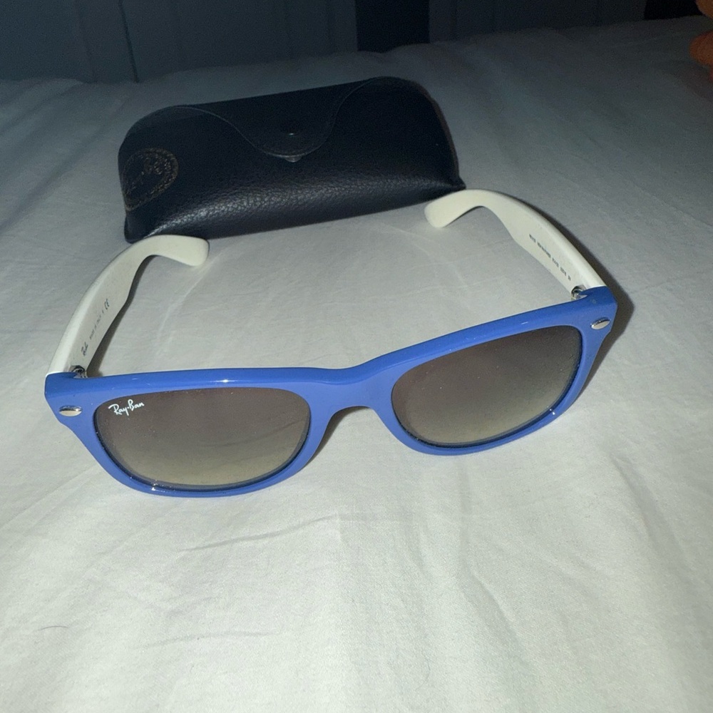 Ray-Ban Vibrant Blue Sunglasses with White Arms